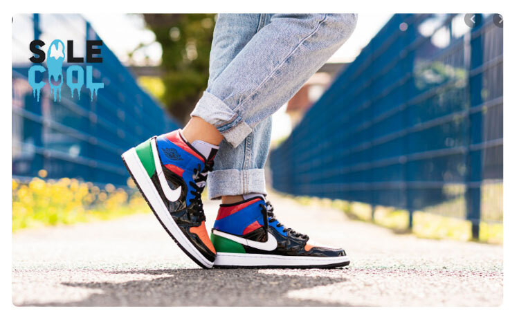 Nike Air Jordan 1 AJ1 Mid SE Multi Patent Leather Women's Nike Air Jordan 1 AJ1 Mid SE Multi Patent Leather Women's