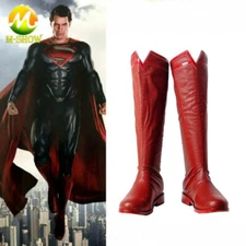 Justice League Superman Cosplay Boots Halloween Red Boots for Men High Quality