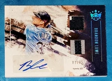 2019 Diamond Kings Brandon Lowe RC Rookie Patch Auto RPA 1/25 Holo Blue RAYS SSP