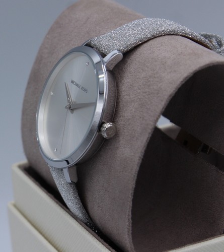 NEW AUTHENTIC MICHAEL KORS CHARLEY SILVER LEATHER WOMEN'S MK2793 WATCH - Picture 17 of 17