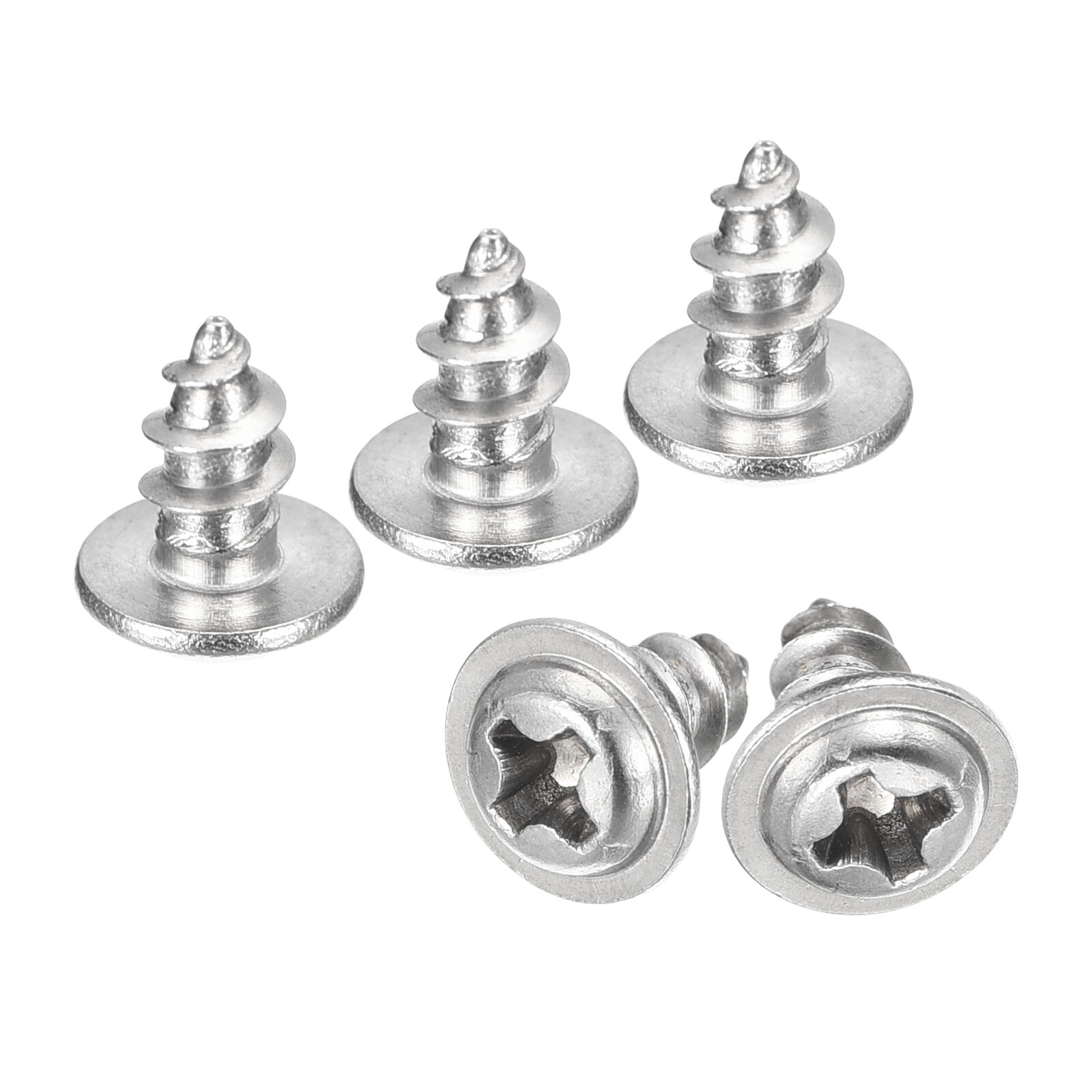 ST4x8x8mm Phillips Pan Head Self-tapping Screw with Washer, 100pcs (Silver)