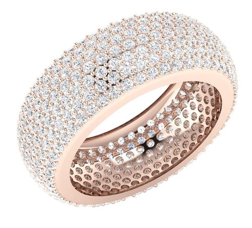 I1 G 3.50 Ct Round Diamond Eternity Wedding Ring 14K White Gold Appraisal 8.10MM - Picture 3 of 7