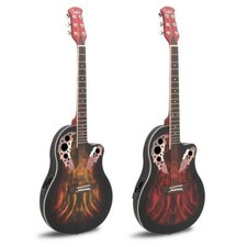 Glarry 41 Inch Full-size Cutaway Acoustic-electric Guitar Eq Guitar Sunset Red