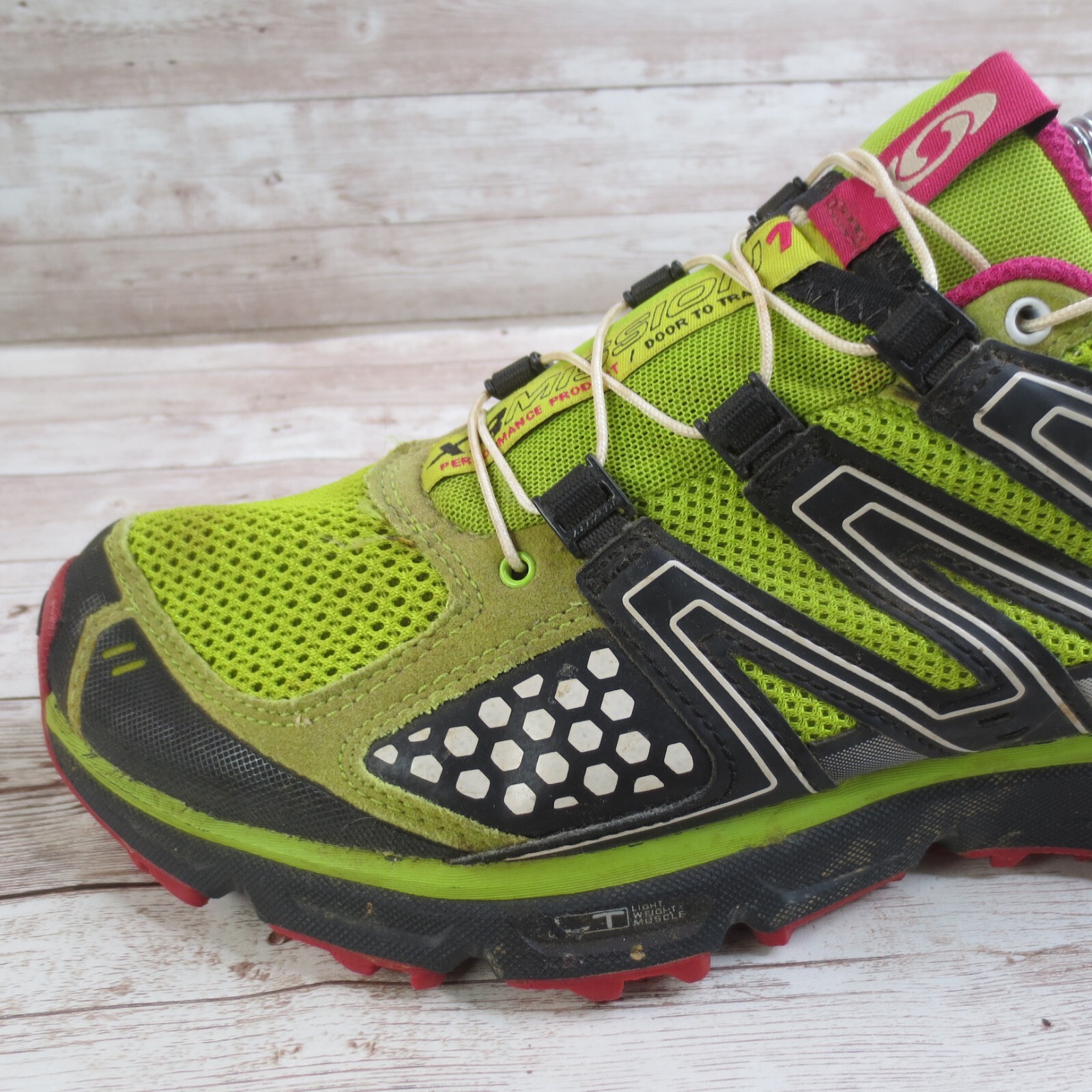 Salomon Shoes Womens 9 Green Pink Hiking Trail Running Comfort XR Mission 1 * eBay