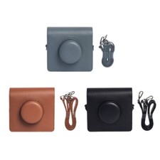 Protective Camera Case PU Leather Soft Cover Bag with Shoulder Straps for Wide
