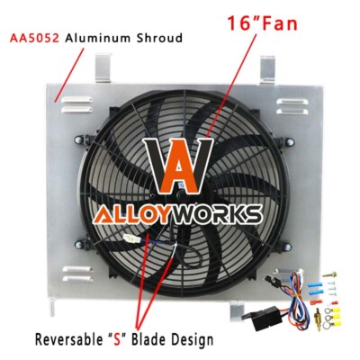 Fits 2005-2011 Dodge 06 Dakota ST SXT SLT Ram Aluminum Radiator Shroud+Fan+Relay