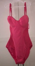 Kate Spade New  Women's Medium Size Smocked Underwire One-Piece Swimsuit Pink