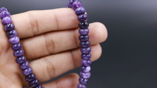 "Collana Pietra Preziosa Quarzo Ametista Argento Sterling 925 8 mm Dogtooth 18" - Video 1 di 1