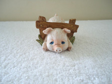 Vintage Enesco Imports Pig Under The Fence Figurine " BEAUTIFUL COLLECTIBLE ITEM