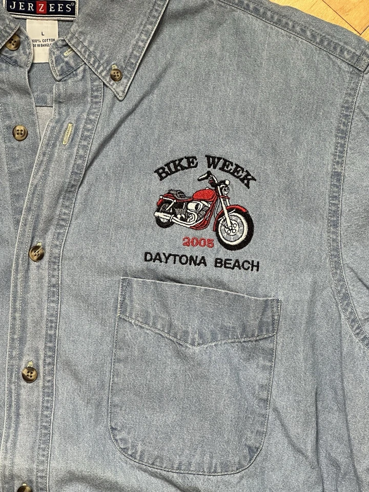 Camisa vaquera de manga corta Daytona Beach Bike Week 2005 - grande Foto 3 de 4