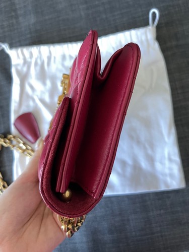 DIOR full set RED FUCHSIA QUILTED LAMBSKIN CANNAGE SMALL DIORADDICT FLAP BAG - Foto 13 di 16