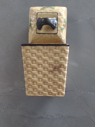 Vintage Hotta Yu Shoten japanisches Japan Korbweave Majolika Muskatnuss Gewürzglas - Bild 9 von 9