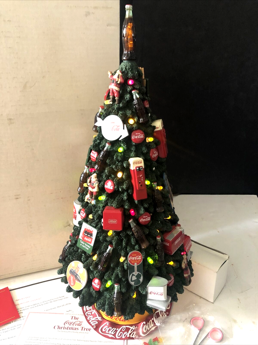 DANBURY MINT COCA COLA LIGHTED CHRISTMAS TREE w/ POWER CORD AND