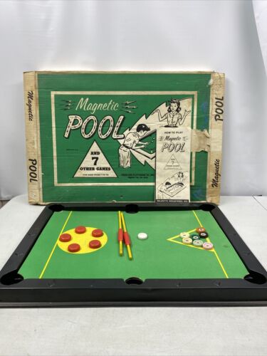 Vintage Magnetic Pool Game Majestic Industries  Ridgefield Park New Jersey Read - Picture 1 of 11