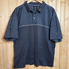 Nike Golf Polo Shirt Y2K VTG Mens Sz L Gray Patterned Sleeve Logo 920220 KL4