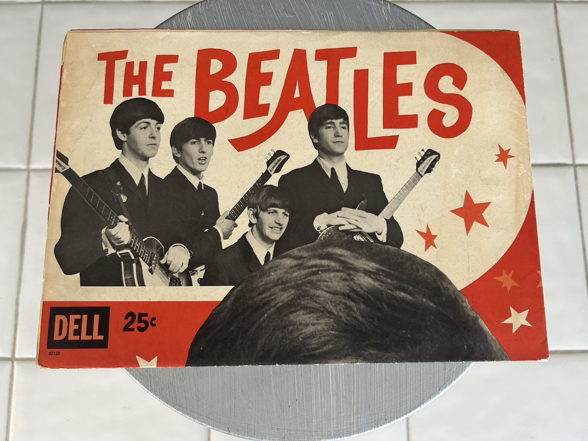 The Beatles Original 1964 HUGE Dell Color Banner Poster 52 1/2