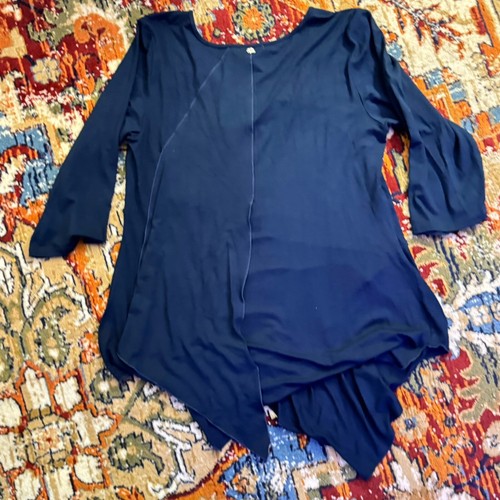 Zen Knits Damen Gr. XL Phoebe Buffay asymmetrischer Saum V-Ausschnitt 3/4 Arm Oberteil - Bild 7 von 8