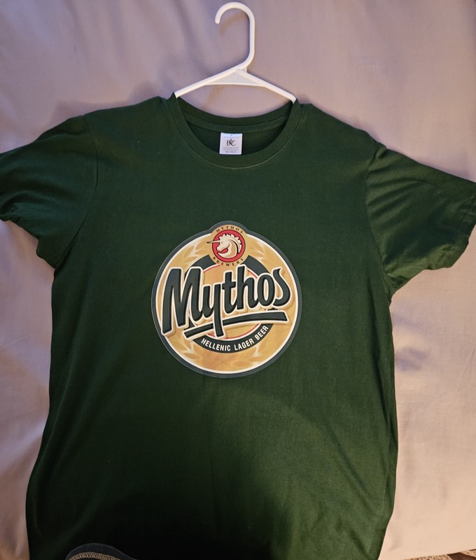Mythos Beer TSHIRT SHIRT HELLENIC LAGER GREEK BEER  NEVER WORN MEDIUM FRM GREECE