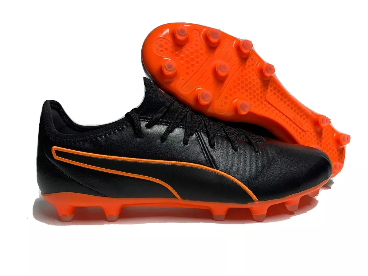 Botines de fútbol de cuero canguro Puma King Pro FG naranjas talla [105608-06] | eBay