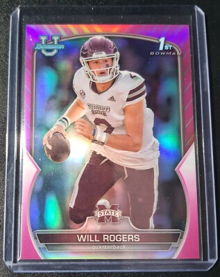 Will Rogers - Bowman University Chrome 2022 - Mississippi State - 1st - Pink