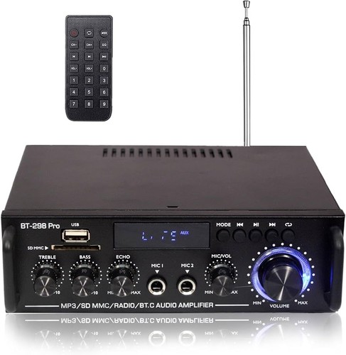 Bluetooth Mini Verstärker HiFi Power Audio Stereo Bass AUX USB MP3 FM Auto SD - Bild 16 von 20