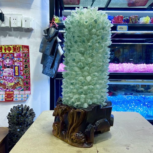 39.44LB Green ghost cluster Quartz Crystal mineral Specimen,Worth collecting - 第 3/17 張圖片