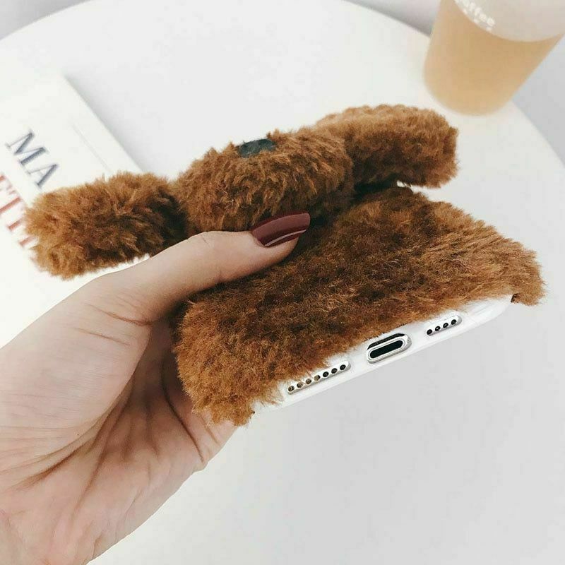 3D Cartoon Poodle Dog Fur Hairy Phone Case for iPhone 17ProMax 16