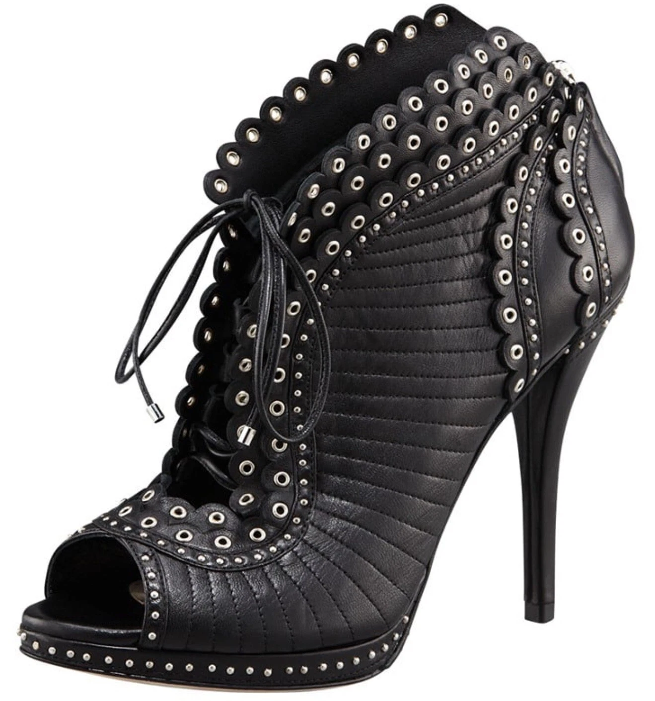 Bottines matelassées cloutées Christian Dior noires Muse pointure 6,5
