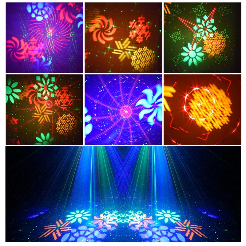 LED RGB Stage Light DMX Laser Projector DJ Disco Show Party Lighting W/Remote US - Image 2 of 4