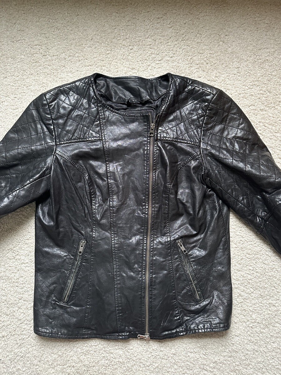 Women's Black Goosecraft Gallery 100% Leather Jacket Size S Women's Black Goosecraft Gallery 100% Leather Jacket Size S