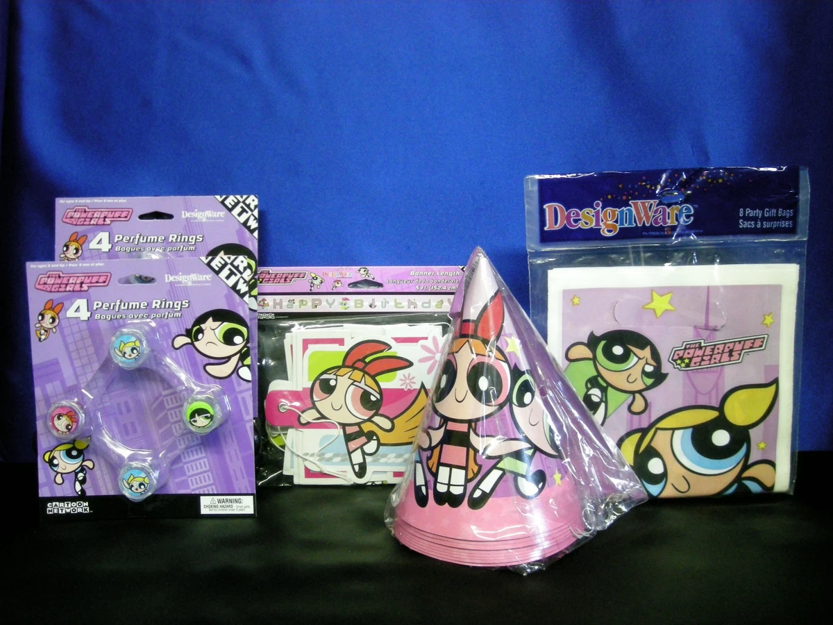 PowerPuff Girls Party Supplies Hats Rings Napkins Invites Loot Bags