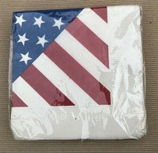American Flag Patriotic Beverage Napkin AMSCAN Made in USA NEW