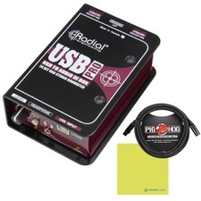 Radial Engineering USB-Pro Stereo USB Laptop DI Bundle w/Pig Hog Mic Cable  ...