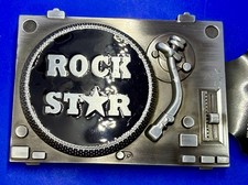 Rock Star DJ Turntable Music Club Producers NOS New Old Stock Belt Buckle