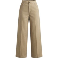 Uniqlo U Christophe Lemaire Wide Fit Curved Trousers Khaki Tan Pants Womens