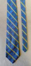 BROOKS BROTHERS Light Blue Gold Pink Golden Fleece Logo Silk Mens Tie MSRP 99