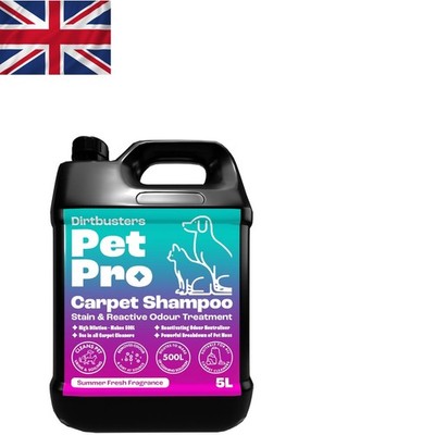 5L Pet Pro Teppichreiniger Shampoo - ergibt 500L Fleckenentferner & Geruchsneutralisierer