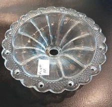  Pressed Glass Bobeche, 4 1/2"X 1 1/4". 12 Pinhole.  Scalloped Edge. Inv.#aug10 