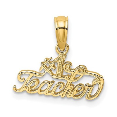 14k Yellow Gold #1 TEACHER Charm