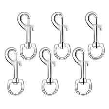 6 Pack Swivel Eye Bolt Snap Hooks for Pet Leash, Scuba Diving, Heavy Duty Clips,