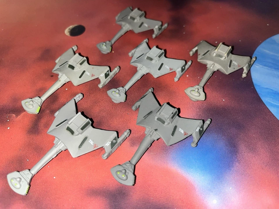 Star Trek Micro Machines Lot X6 Klingon Battle Cruiser Space Ship Fleet Wars - Image 1 of 1