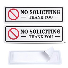 2 Pack No Soliciting Sign for House 2026 Version 8.3x2.4" with Strong Tape