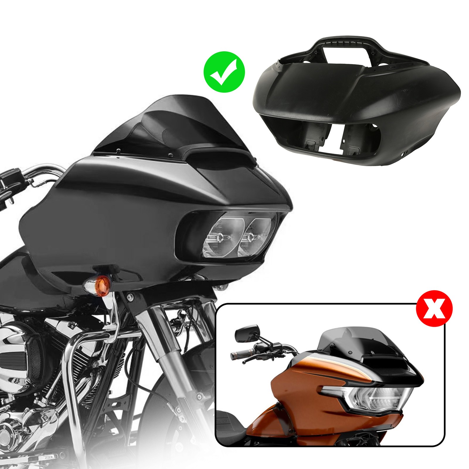 Matte Front Inner&Outer Fairing Fit For Harley Touring Road Glide FLTRX ...