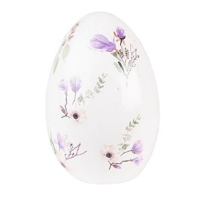 Clayre & Eef - Oster-Deko Oster-Ei Floral mit Blumen und Blüten - 11x11x17 cm