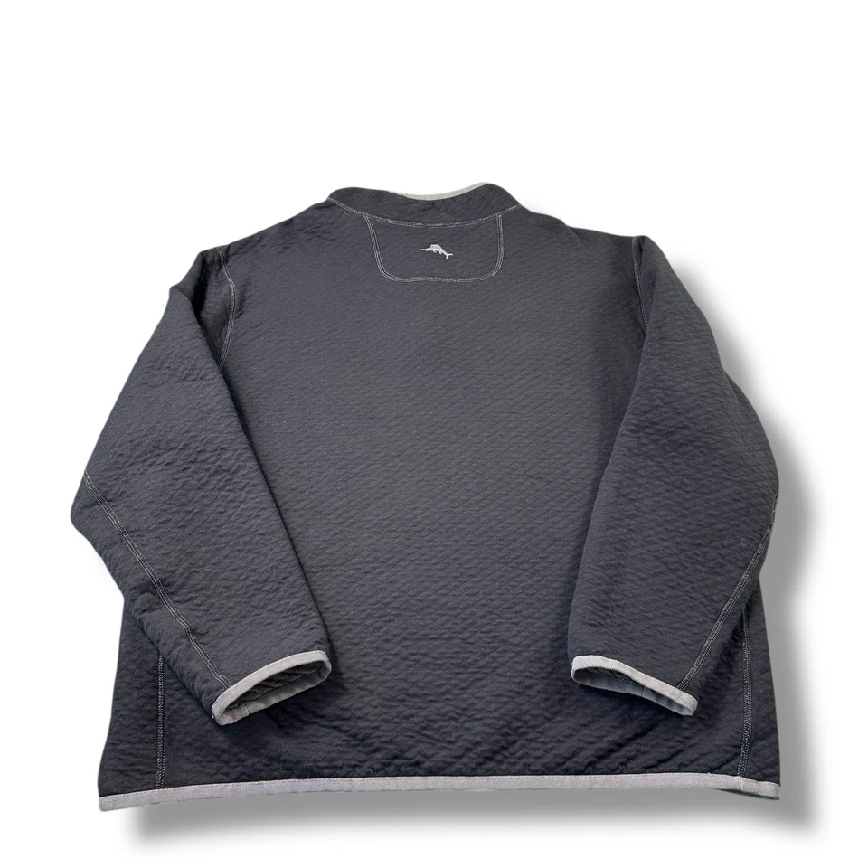 Suéter reversível Tommy Bahama NFL Pittsburgh Steelers cinza/preto colcha até o último - Imagem 4 de 4