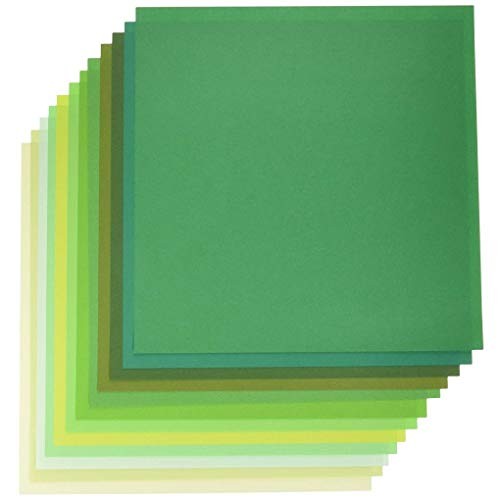 TOYO Tant12 Origami carta colorata 13,8 pollici quadrato 12 fogli verde Giappone 191542 - Foto 7 di 7