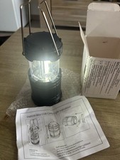 Mini lanterne de camping LED noire KJ-1286, plastique, 12 x 8 x 8 cm