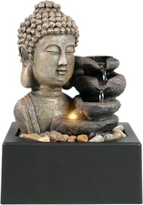 Tabletop Waterfall Fountain Indoor - Buddha Water Fountains 4-Tier Tabletop Wate