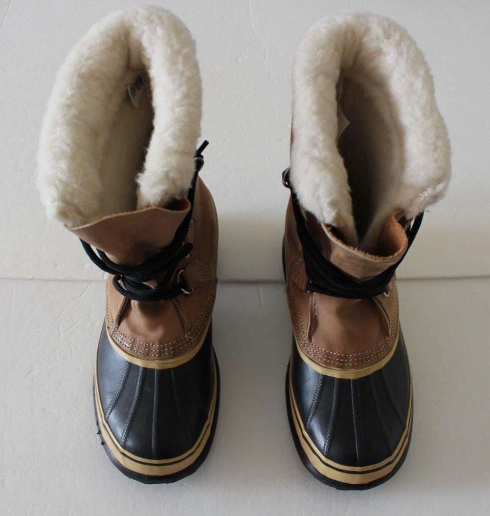 New Mens Sorel Caribou Boots Made in Canada Buff US 9