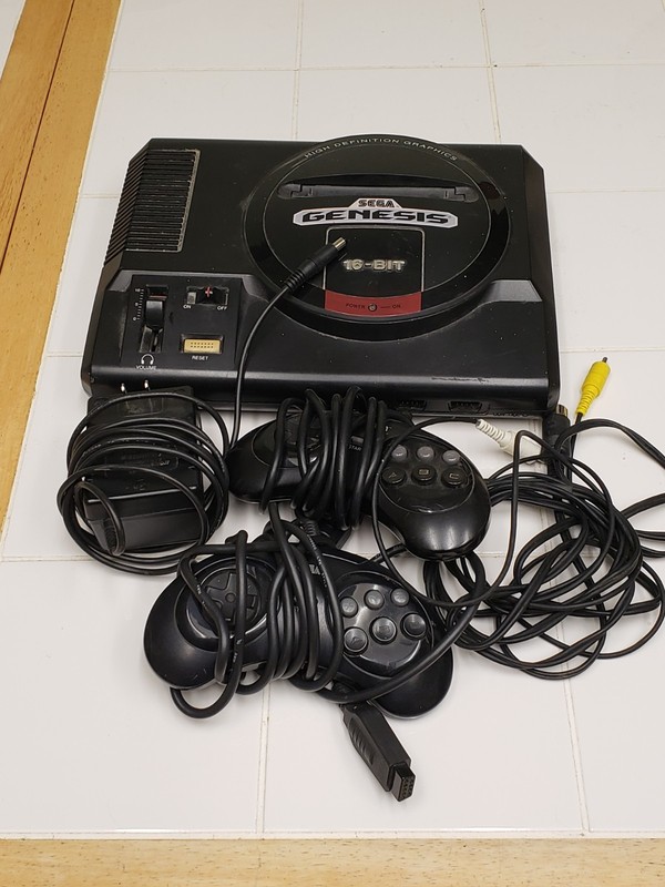 Sega Genesis 1 Console Model 1601 with Two Controllers and Power/Av Cord